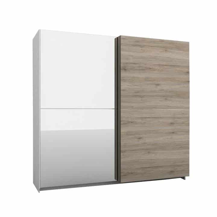 Šatní skříň se zrcadlem BETINO BX-72 dub sonoma tmavý Tempo Kondela