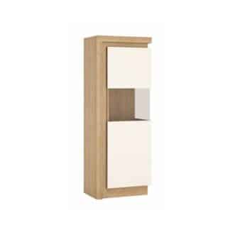 Vitrína LEONARDO LYOV01P dub riviera / bílá Tempo Kondela