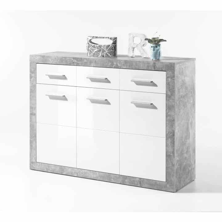 Komoda SLONE 2 beton / bílá Tempo Kondela