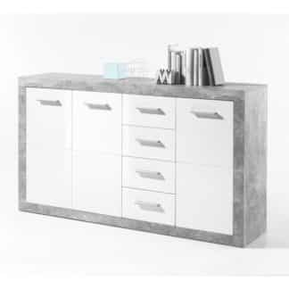 Komoda SLONE 3 beton / bílá Tempo Kondela