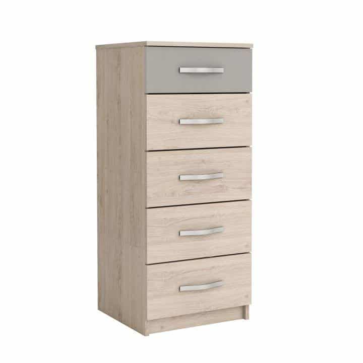 Komoda GRAPHIC 5 dub arizona / šedá Tempo Kondela