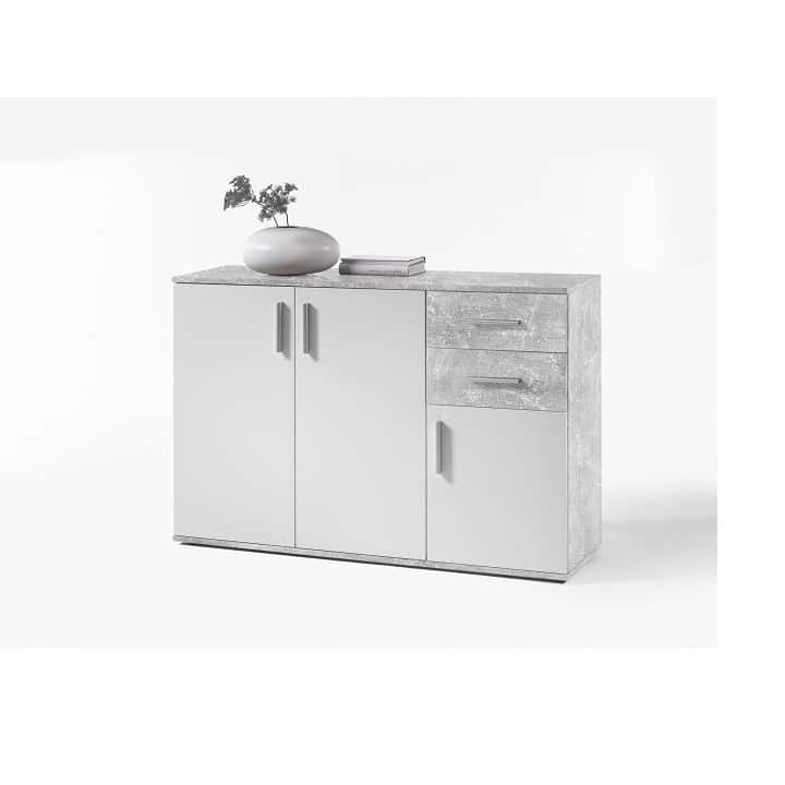 Komoda POPPY 2 bílá / beton Tempo Kondela
