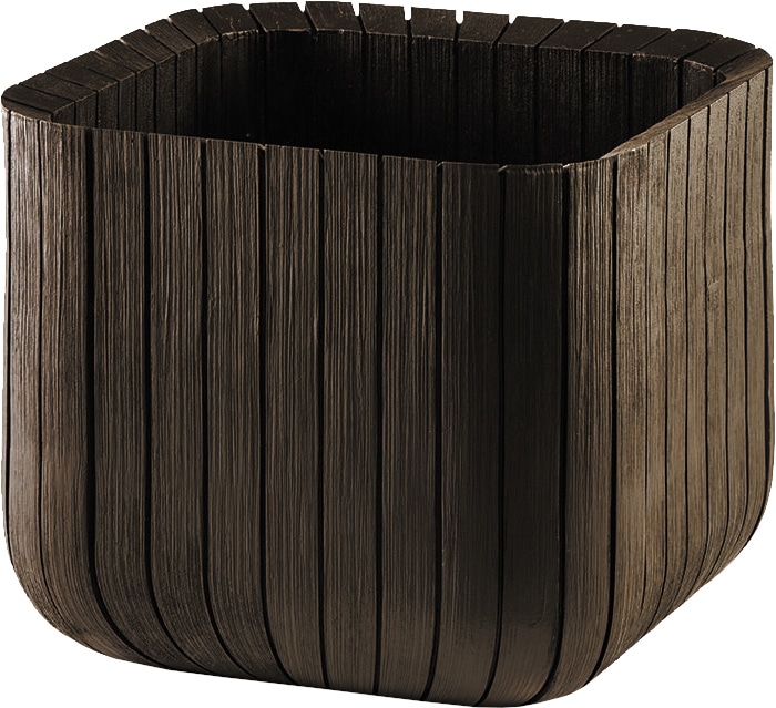 květináč CUBE PLANTER L hnědý Keter