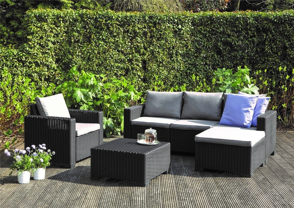 MOOREA grafit + šedé podušky Allibert