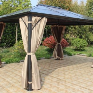 Pergola s boční stěnou a moskytiérou 3x3,6m WH8403 Dekorhome