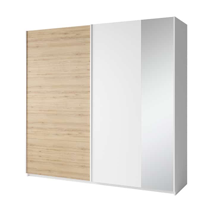 Šatní skříň 2-dveřová SIMPLA bílá / dub divoký Tempo Kondela
