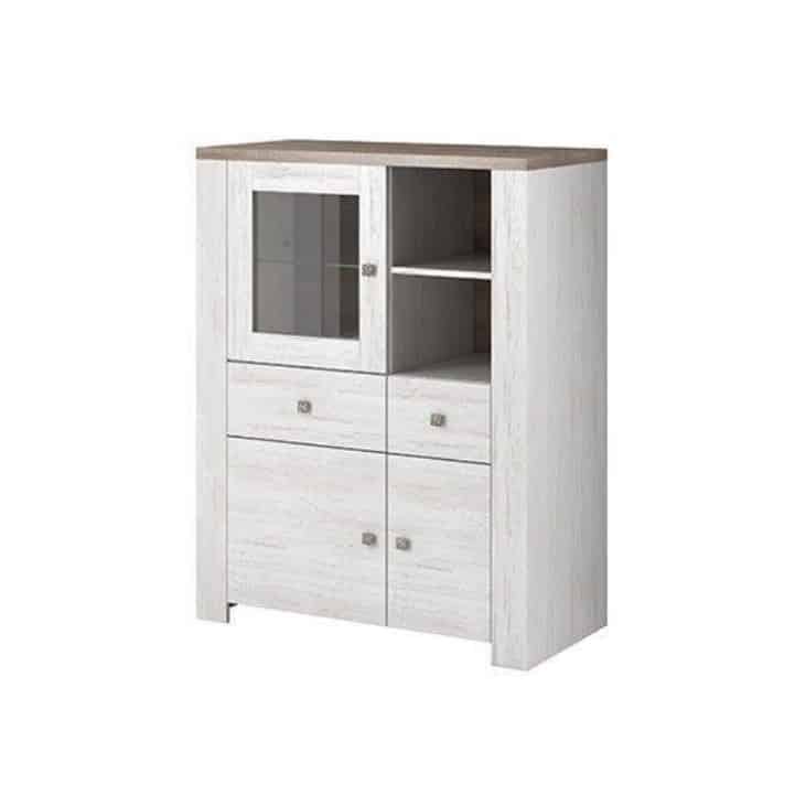 Komoda se sklem NERITA TYP 2 dub northland / dub sonoma trufel Tempo Kondela