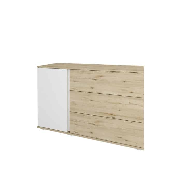 Komoda LEIRA 1D3S dub wellington / bílá Tempo Kondela