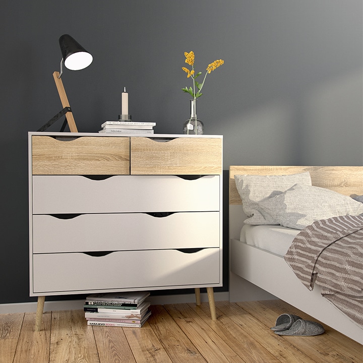 Komoda OSLO 75456, dub sonoma / bílá Tempo Kondela