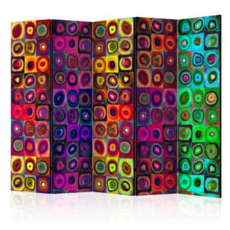 Paraván Colorful Abstract Art Dekorhome 225x172 cm (5-dílný)