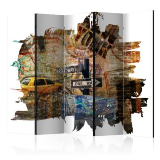 Paraván New York Collage Dekorhome 225x172 cm (5-dílný)