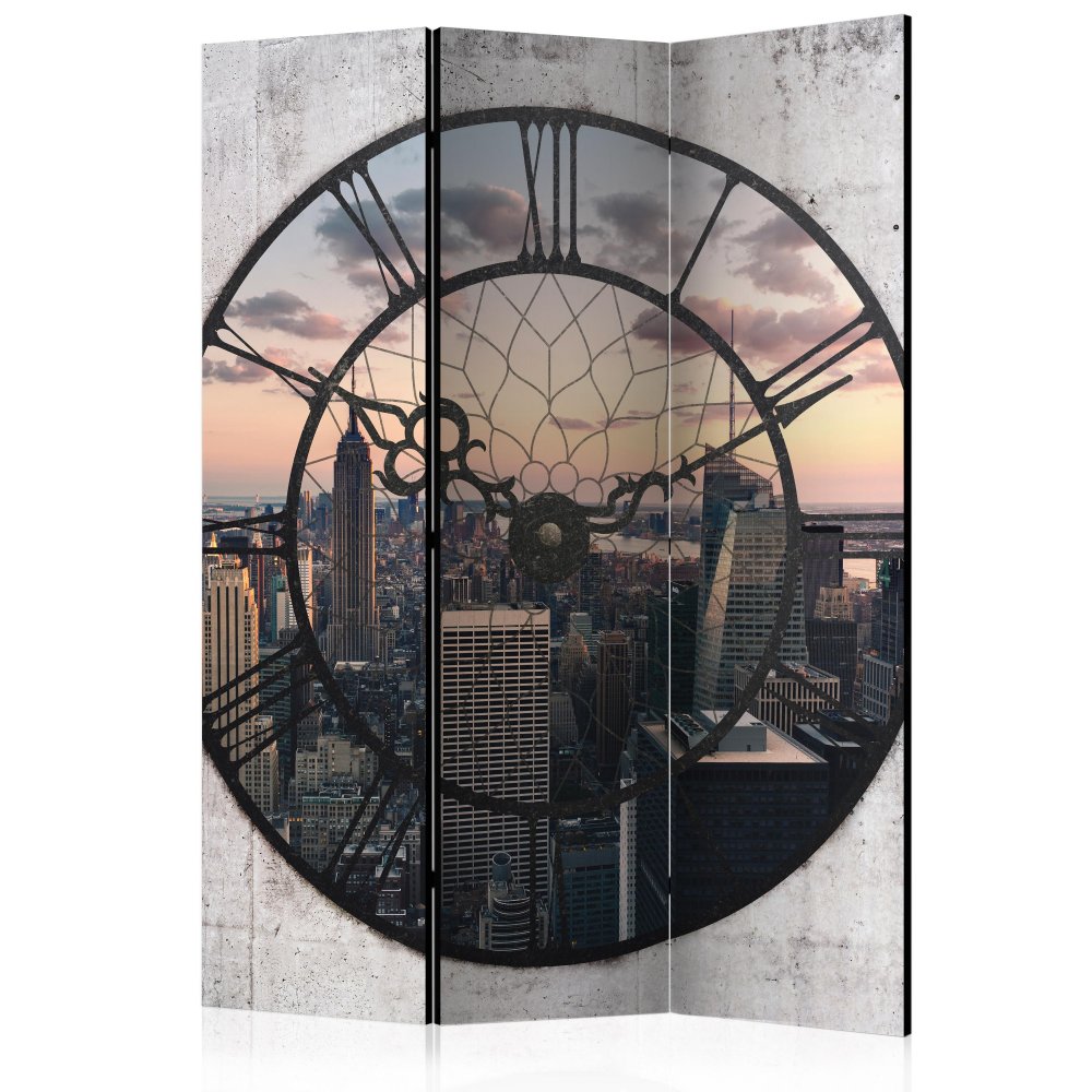 Paraván NYC Time Zone Dekorhome 135x172 cm (3-dílný)