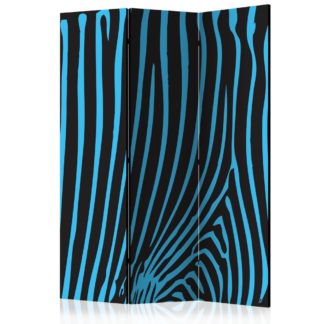 Paraván Zebra pattern (turquoise) Dekorhome 135x172 cm (3-dílný)