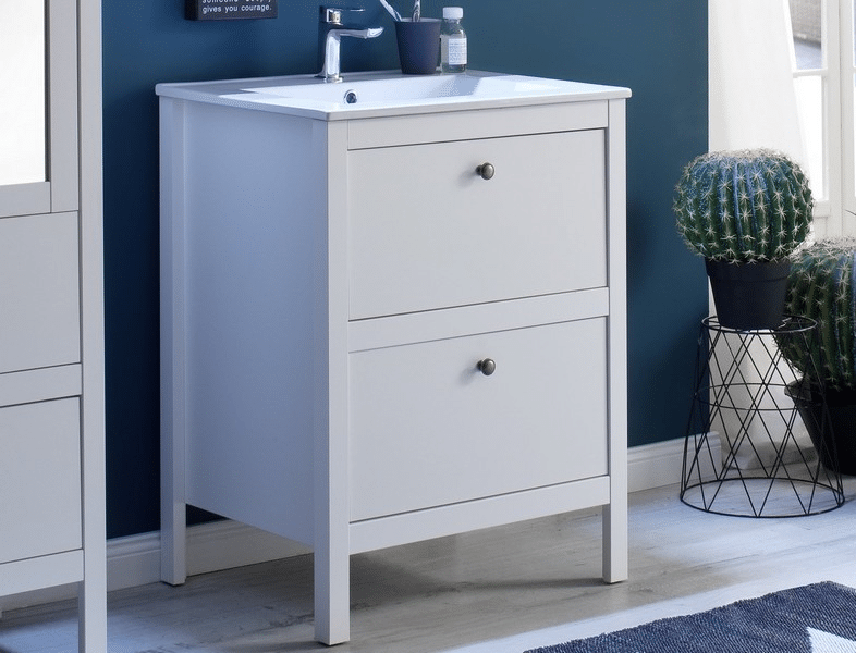 Koupelnová skříňka s umyvadlem Ole, bílá, šířka 61 cm