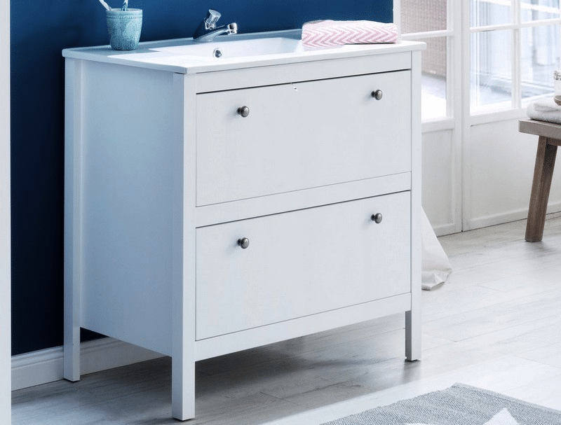 Koupelnová skříňka s umyvadlem Ole, bílá, šířka 81 cm