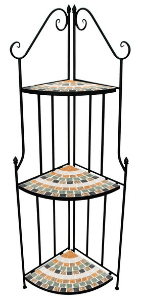 Rohový regál Mosaic, černý/zelený