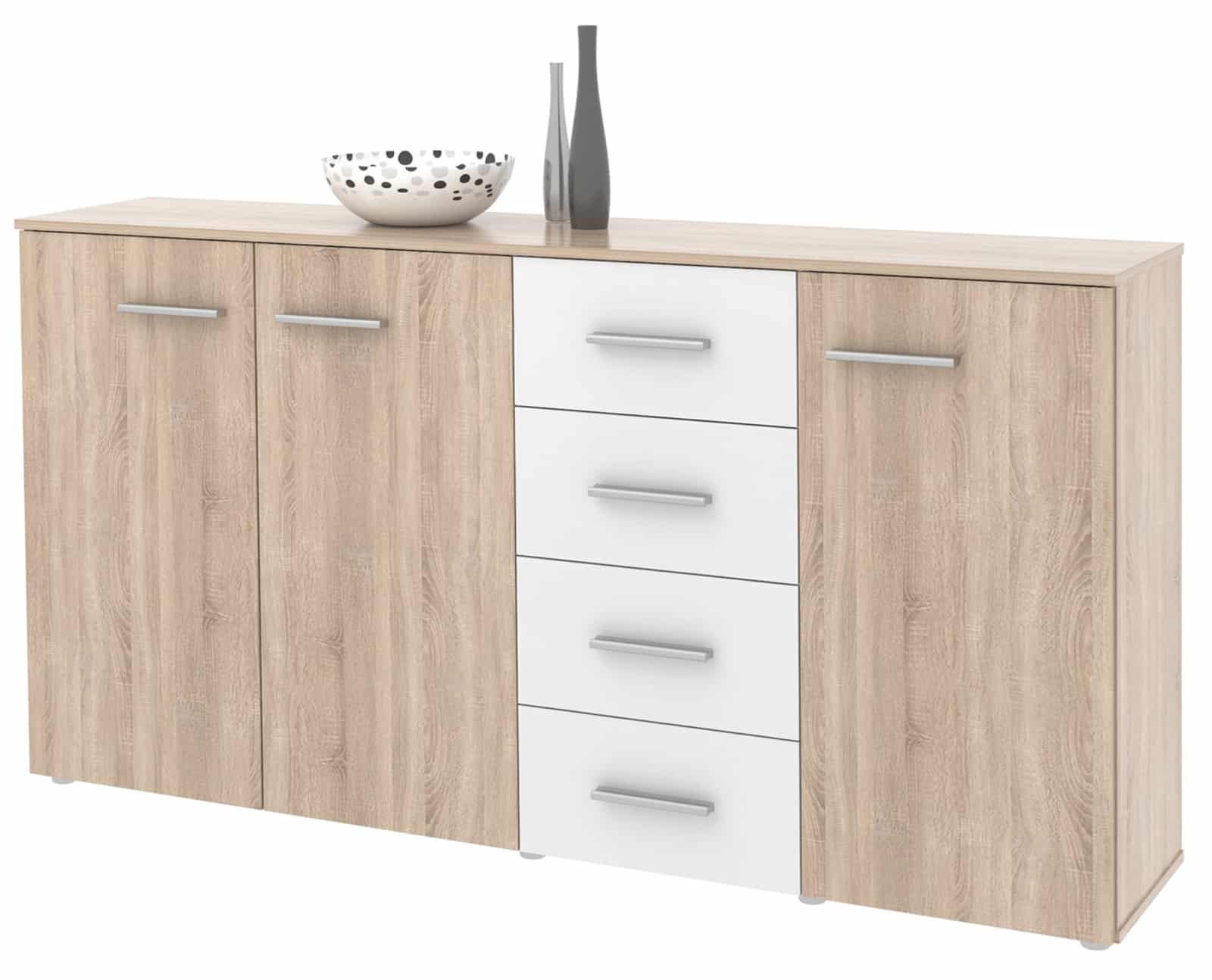 Komoda ALVA 05, dub sonoma/bílá