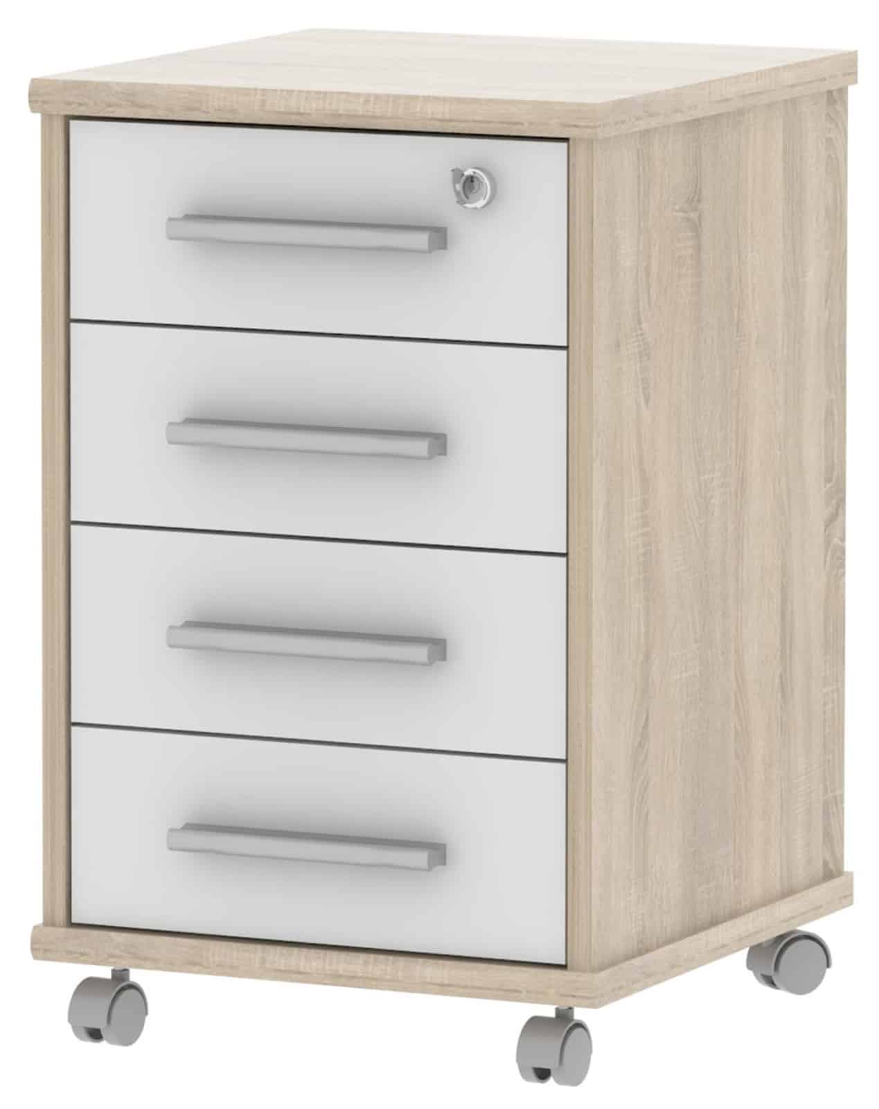 Uzamykatelný kontejner JH002, dub sonoma/bílá