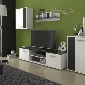 Obývací stěna Zuzana 2, černá/bílá