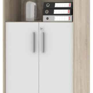 Uzamykatelná skříň JH053, dub sonoma/bílá