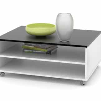 Konferenční stolek ZU05, černá/bílá