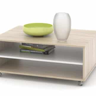 Konferenční stolek ZU05, dub sonoma/bílá