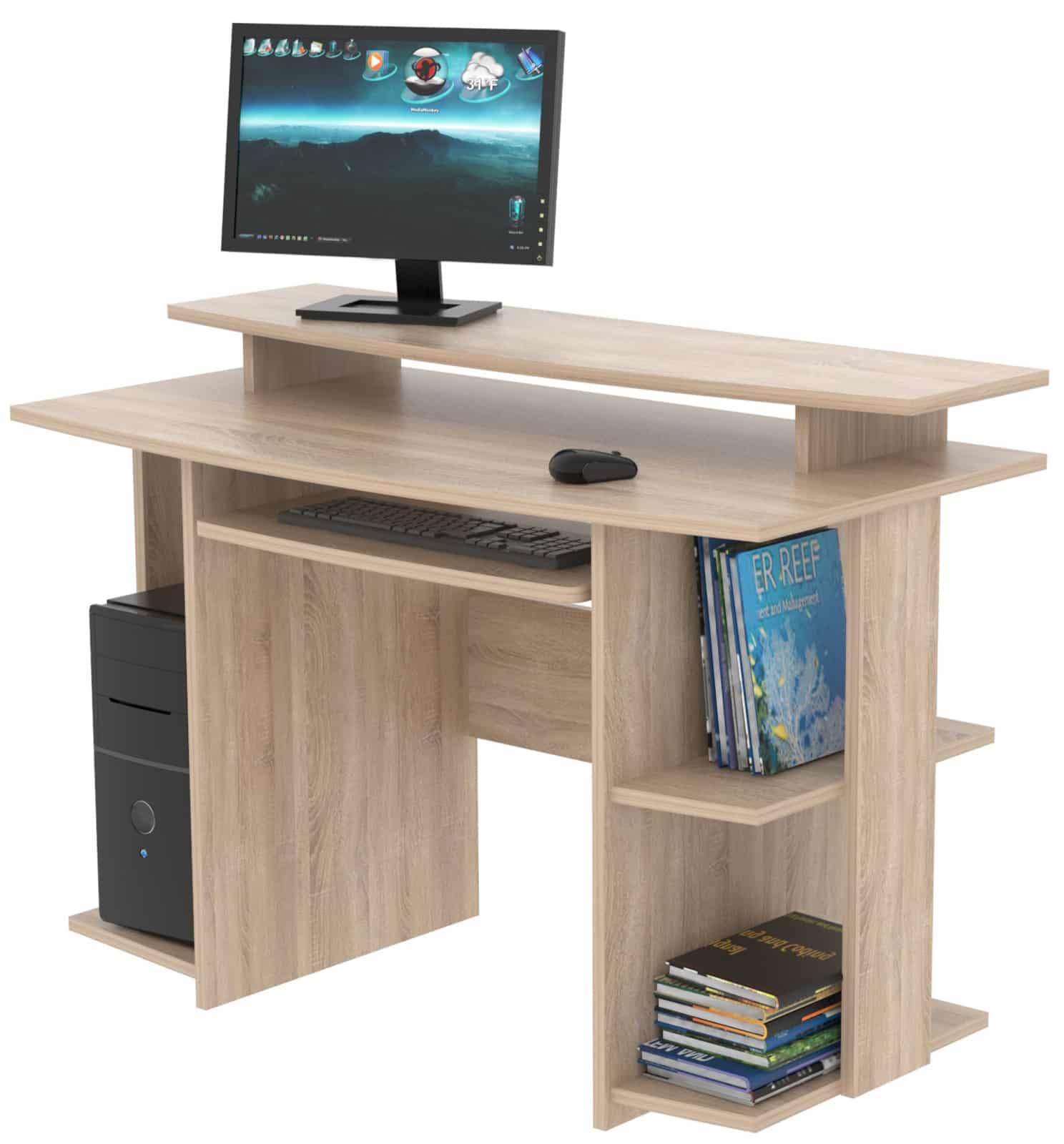 Praktický PC stůl DAVID, dub sonoma