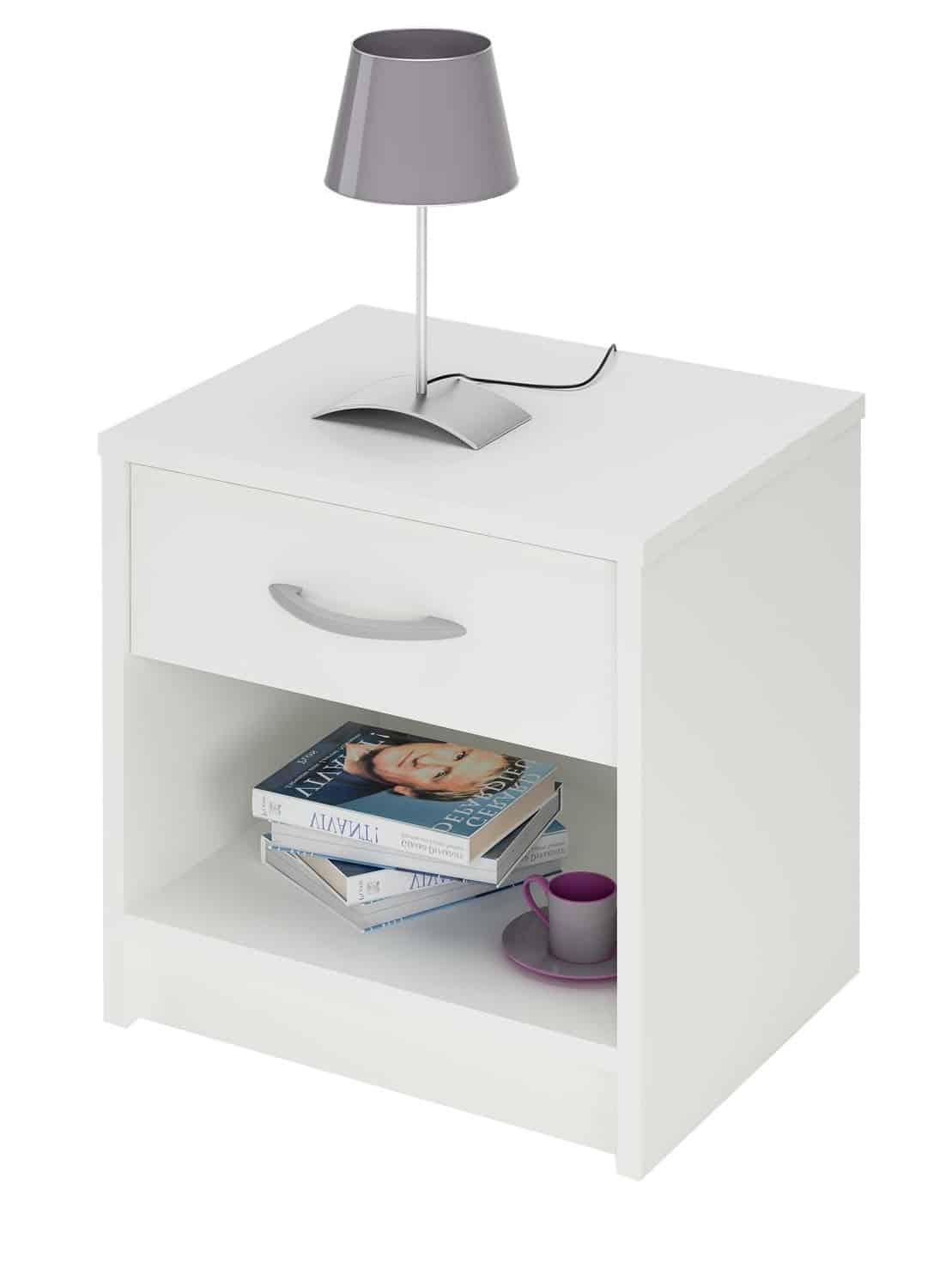 IRIS, noční stolek, bílá