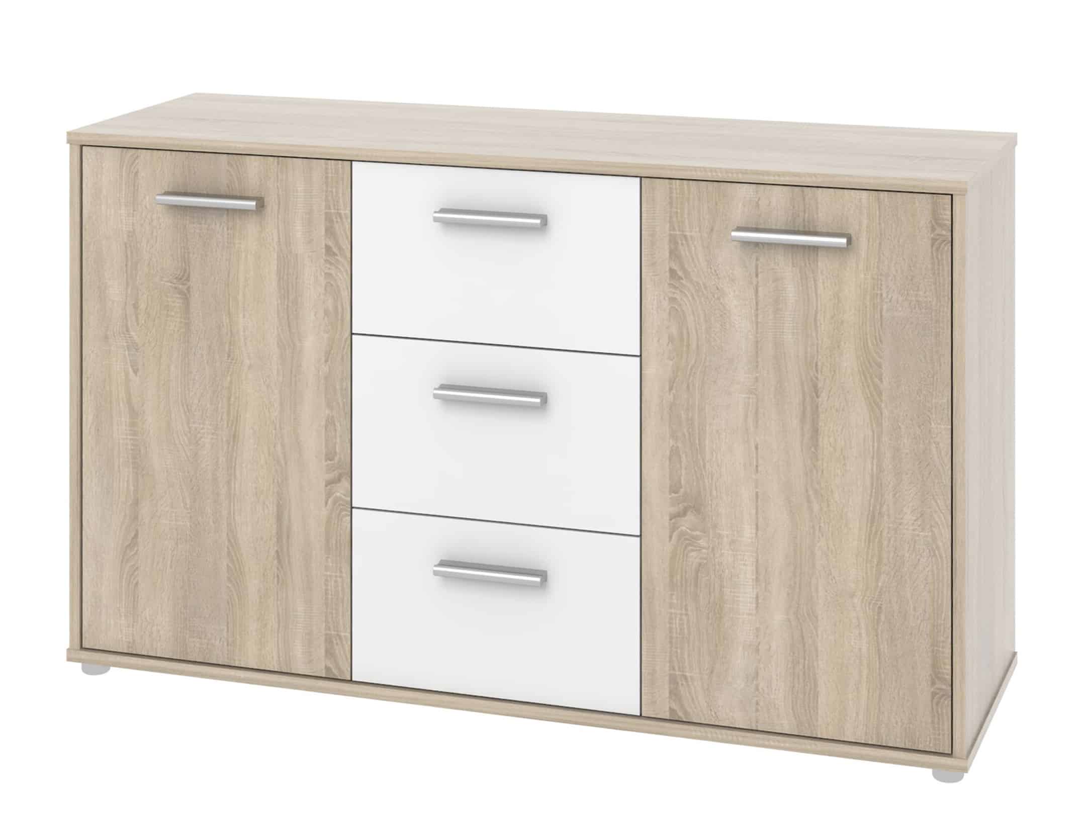 Komoda ZU23, dub sonoma/bílá
