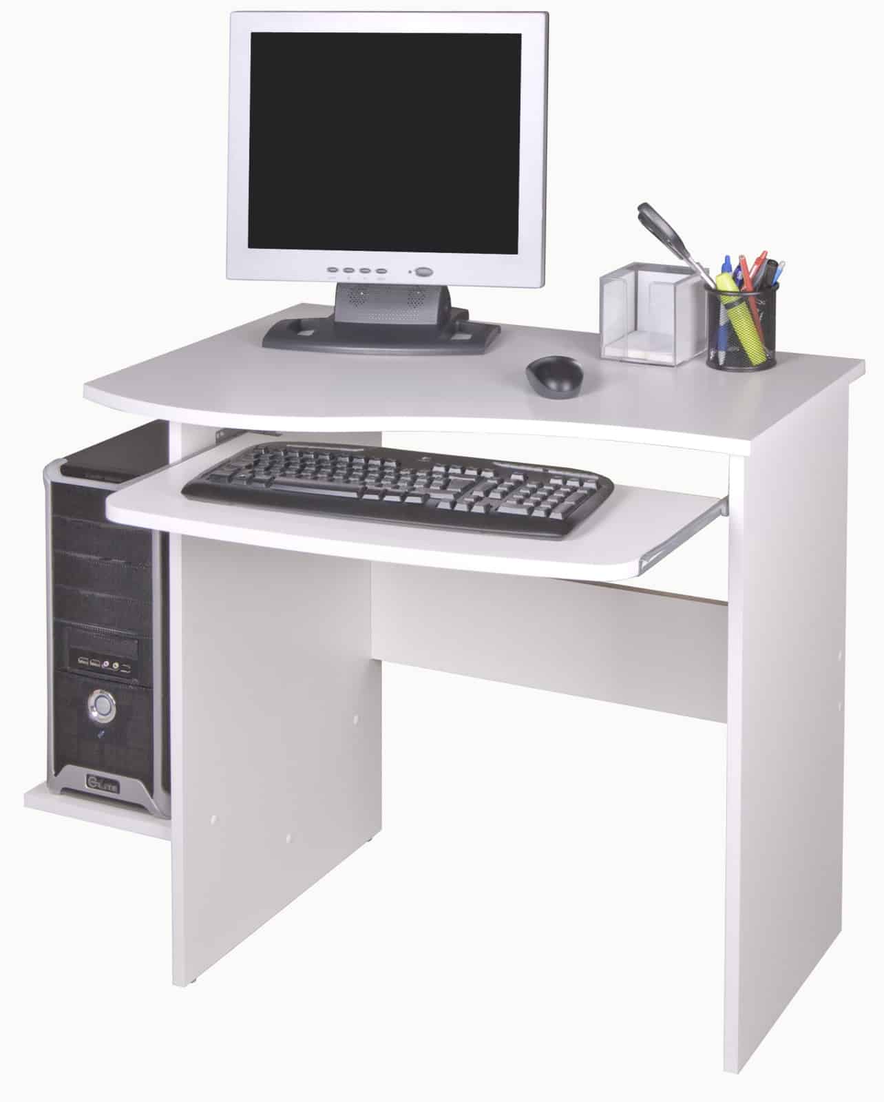 PC stůl s výsuvnou deskou MAXIM, bílá