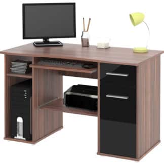 Kancelářský PC stůl SAMUEL, švestka/černý lesk