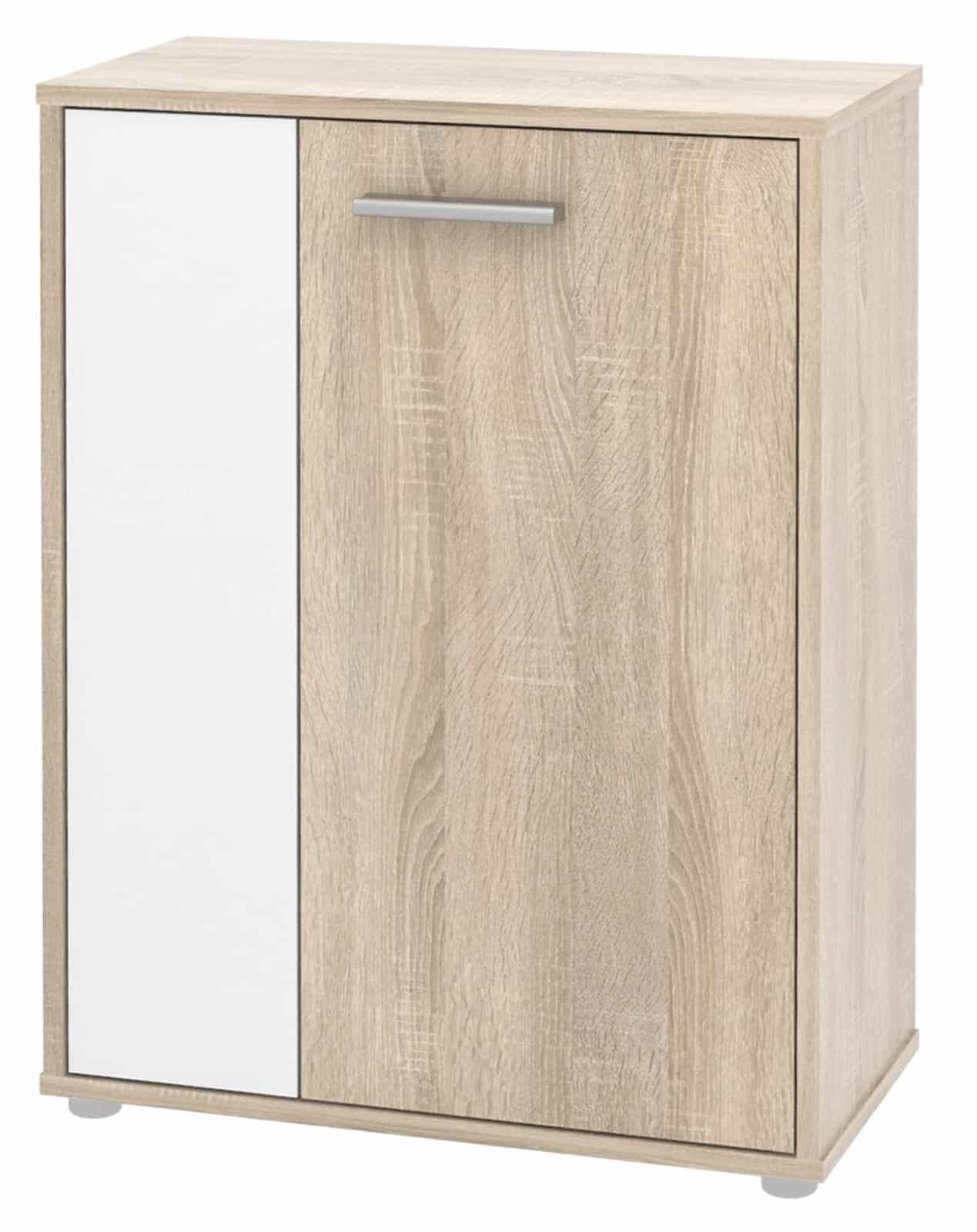 Komoda ZU03, dub sonoma/bílá