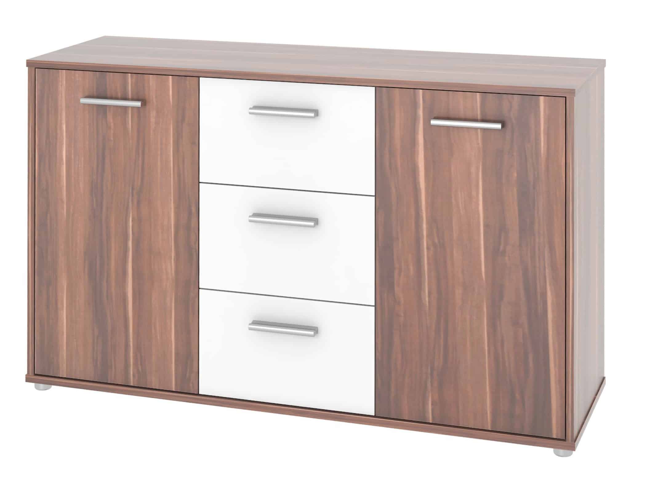 Komoda ZU23, švestka/bílá