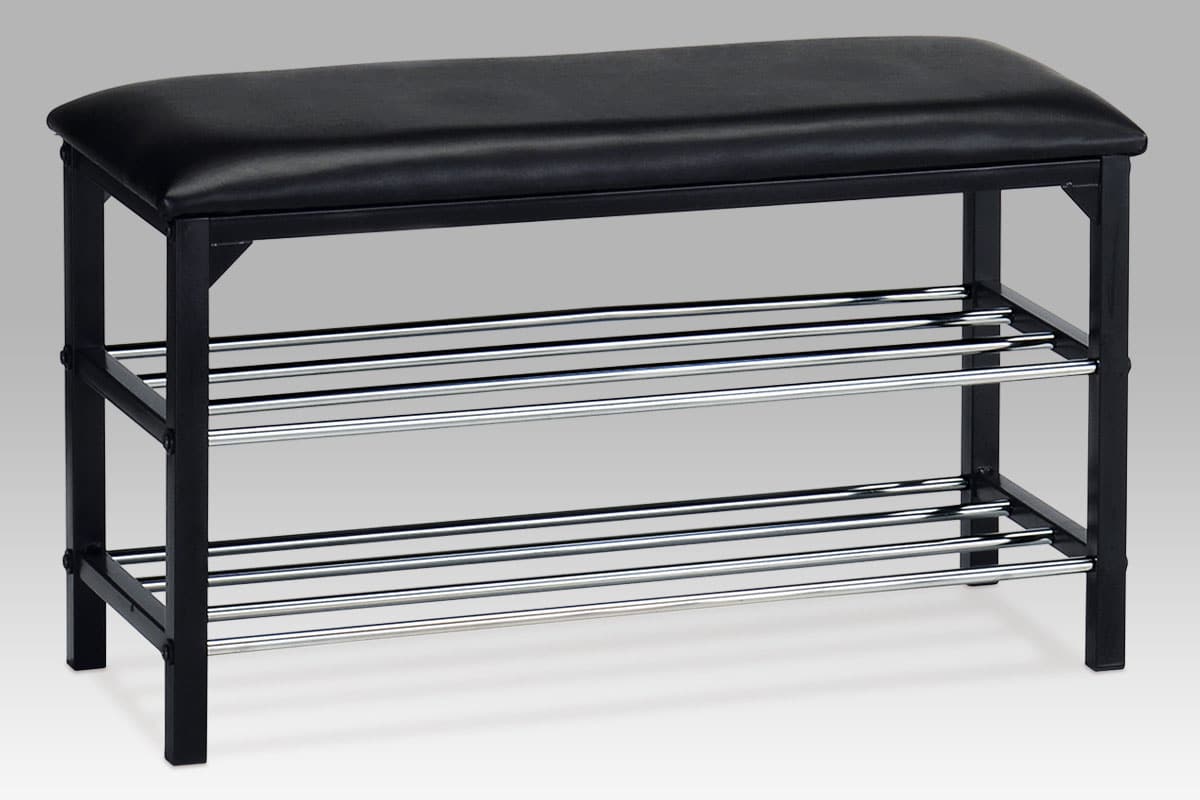 2-policový botník/taburet 83168-13 BK, černá