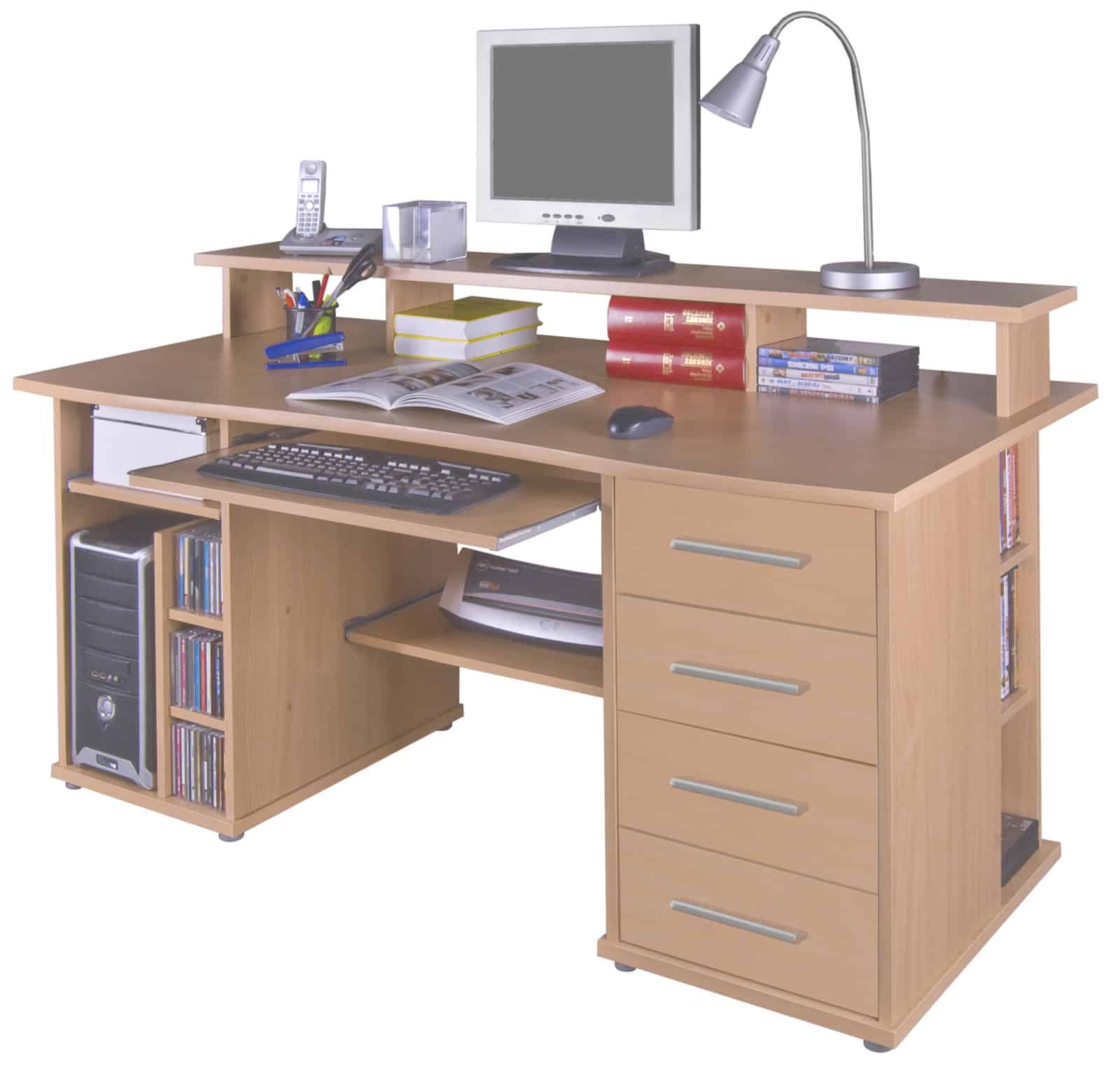 Praktický PC stůl FRANZ, buk