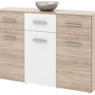 Komoda ALVA 06, dub sonoma/bílá
