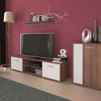 Obývací stěna Zuzana 3, švestka/bílá