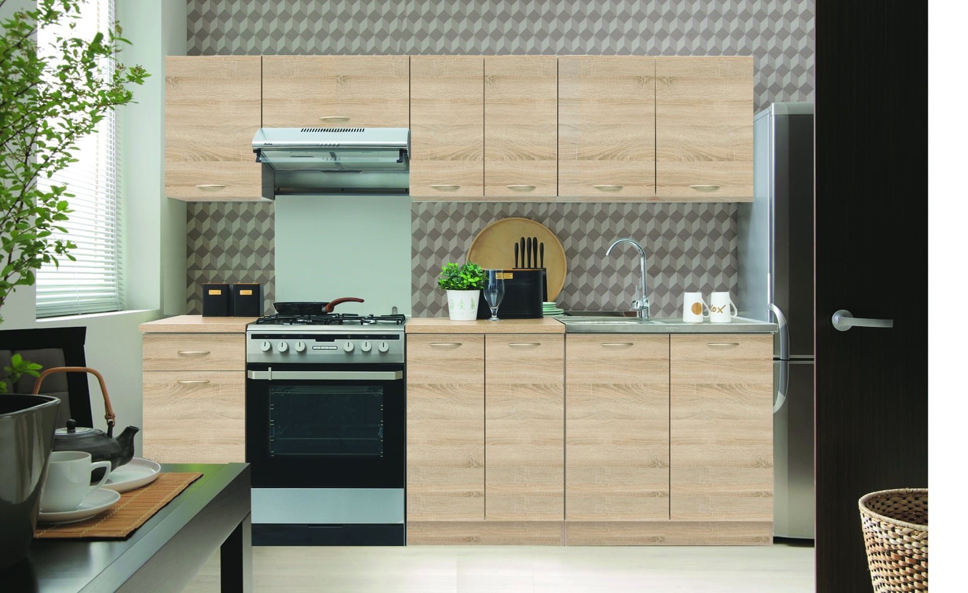 Kuchyně SONJA 2, 180/240 cm, dub sonoma