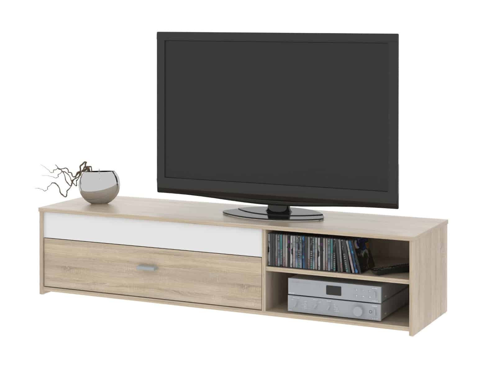 Televizní stolek FU03, dub sonoma/bílá