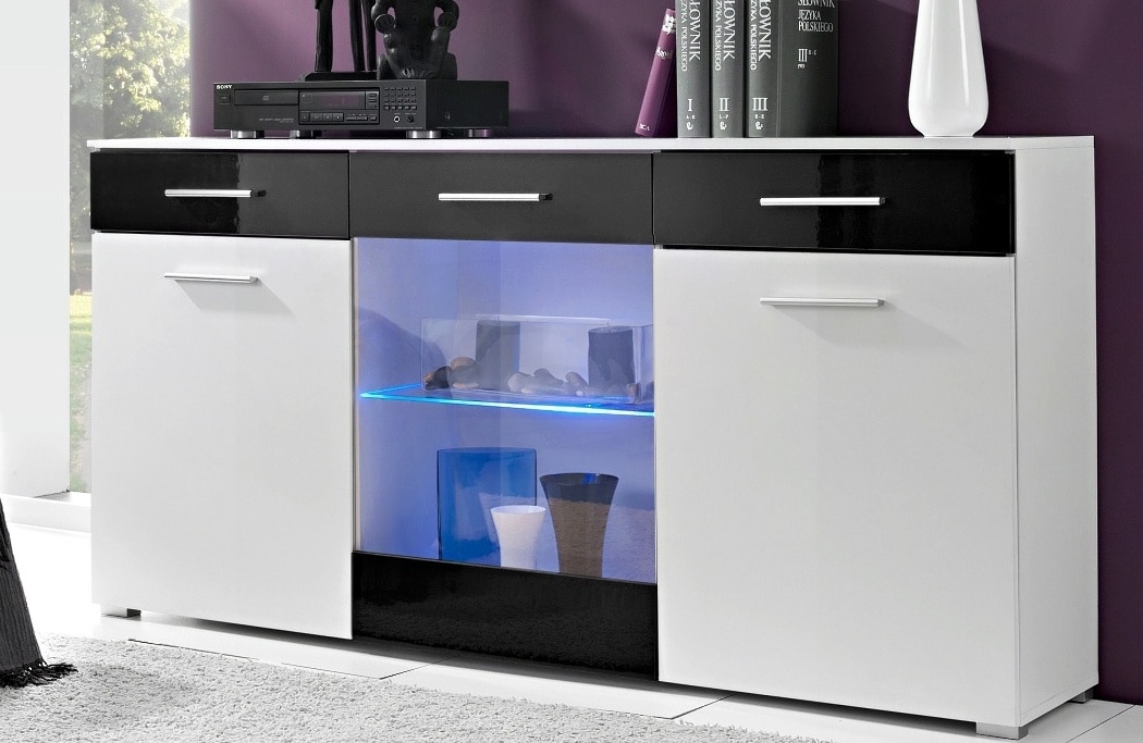 ZARA/MALIBU, komoda, bílá/černá