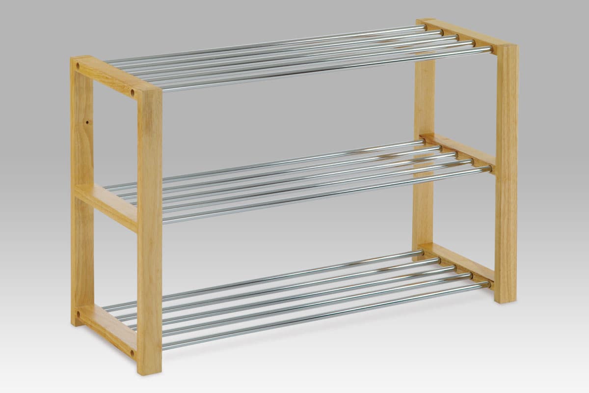 Botník - 3 police, chrom/natural 83168-12 NAT