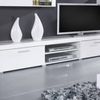 Televizní stolek SAMBA, bílá/bílý lesk