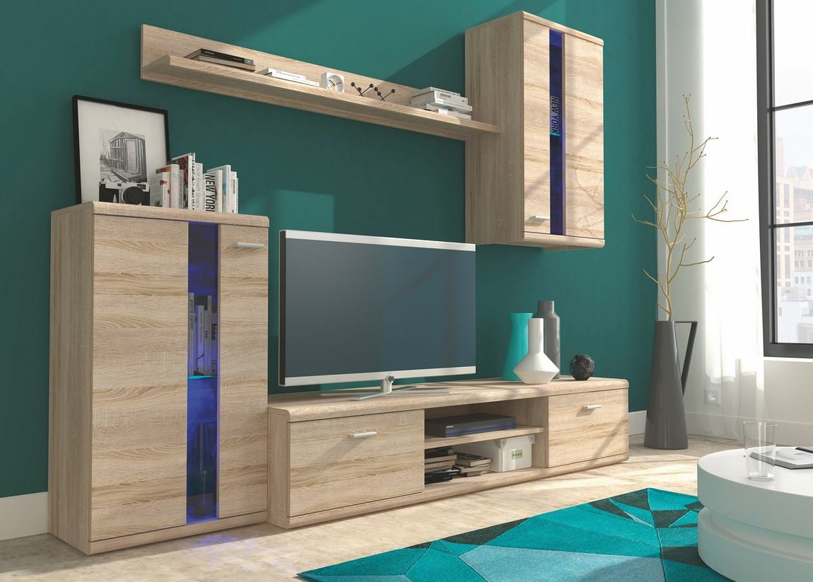 Obývací stěna LITE, dub sonoma