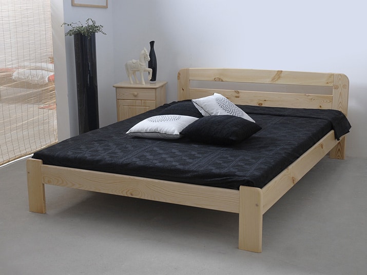 Postel SARA 180x200 cm s roštem, masiv borovice