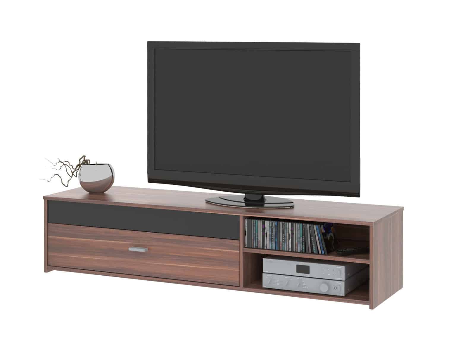 Televizní stolek FU03, švestka/černá