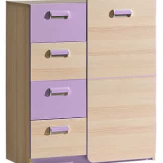 LORENTO, komoda L6, jasan/fialová