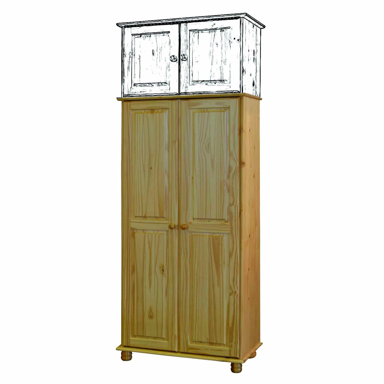 Skříň dvoudveřová S8860-I, masiv borovice