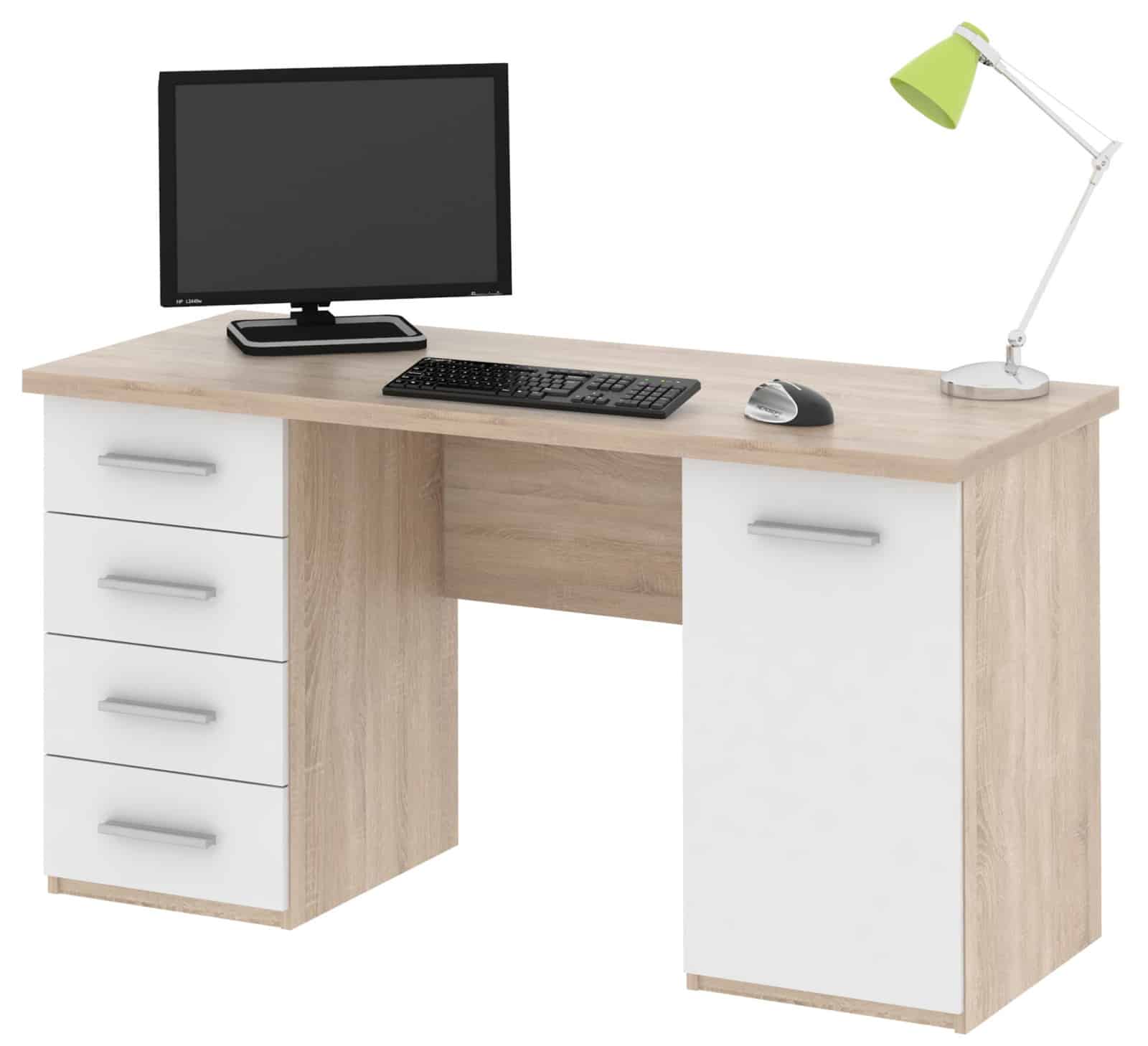 Psací stůl VILEM, dub sonoma/bílá