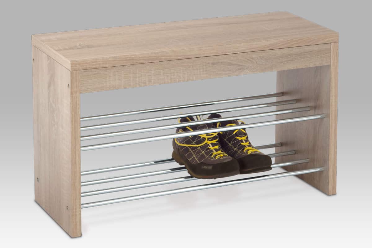 2-policový botník, chrom / sonoma, 83168-10 SON