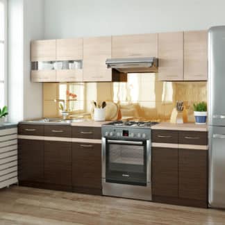 Kuchyně JUNONA 180/240 cm, korpus wenge/dvířka dub sonoma, wenge